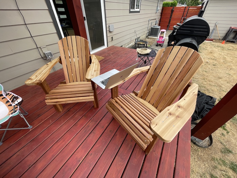 Adirondack chairs pictured